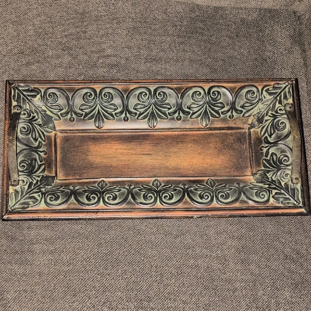 Elegant Brown and Green Decorative Tray